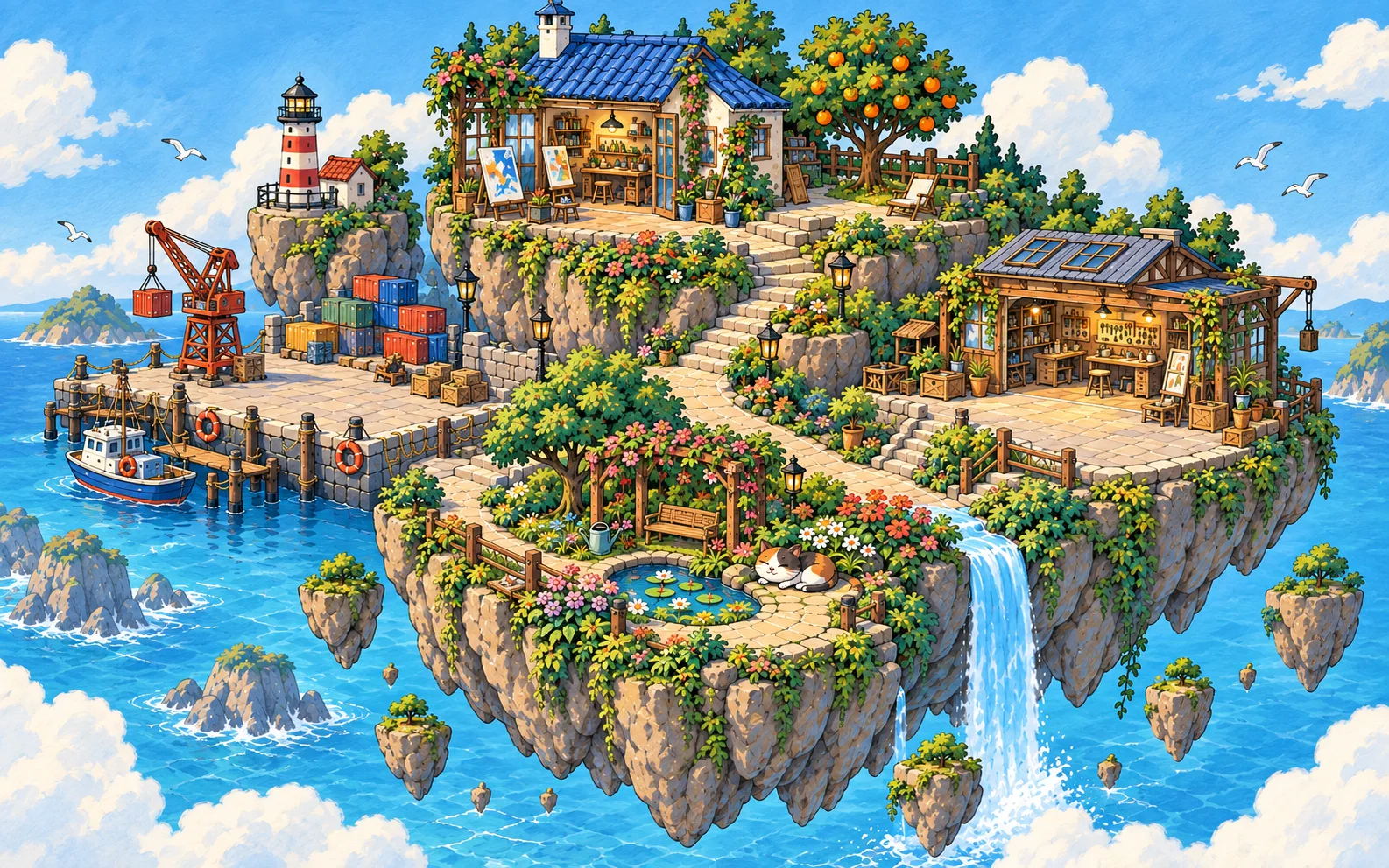 Illustrated island concept